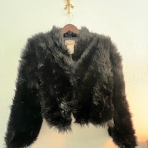 Free People All Night Faux Fur Jacket in Black, Women’s Size Medium NWT - Picture 2 of 14